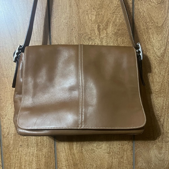 Vintage COACH purse bag H33-0570 flap leather brown Bag - Picture 11 of 15